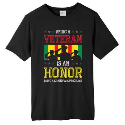 Being A Veteran Is An Honor Being A Grandpa Is Priceless Tall Fusion ChromaSoft Performance T-Shirt