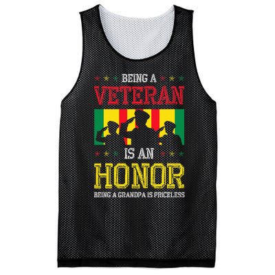 Being A Veteran Is An Honor Being A Grandpa Is Priceless Mesh Reversible Basketball Jersey Tank