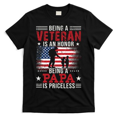 Being A Veteran Is An Honor Being Papa Is Priceless T-Shirt