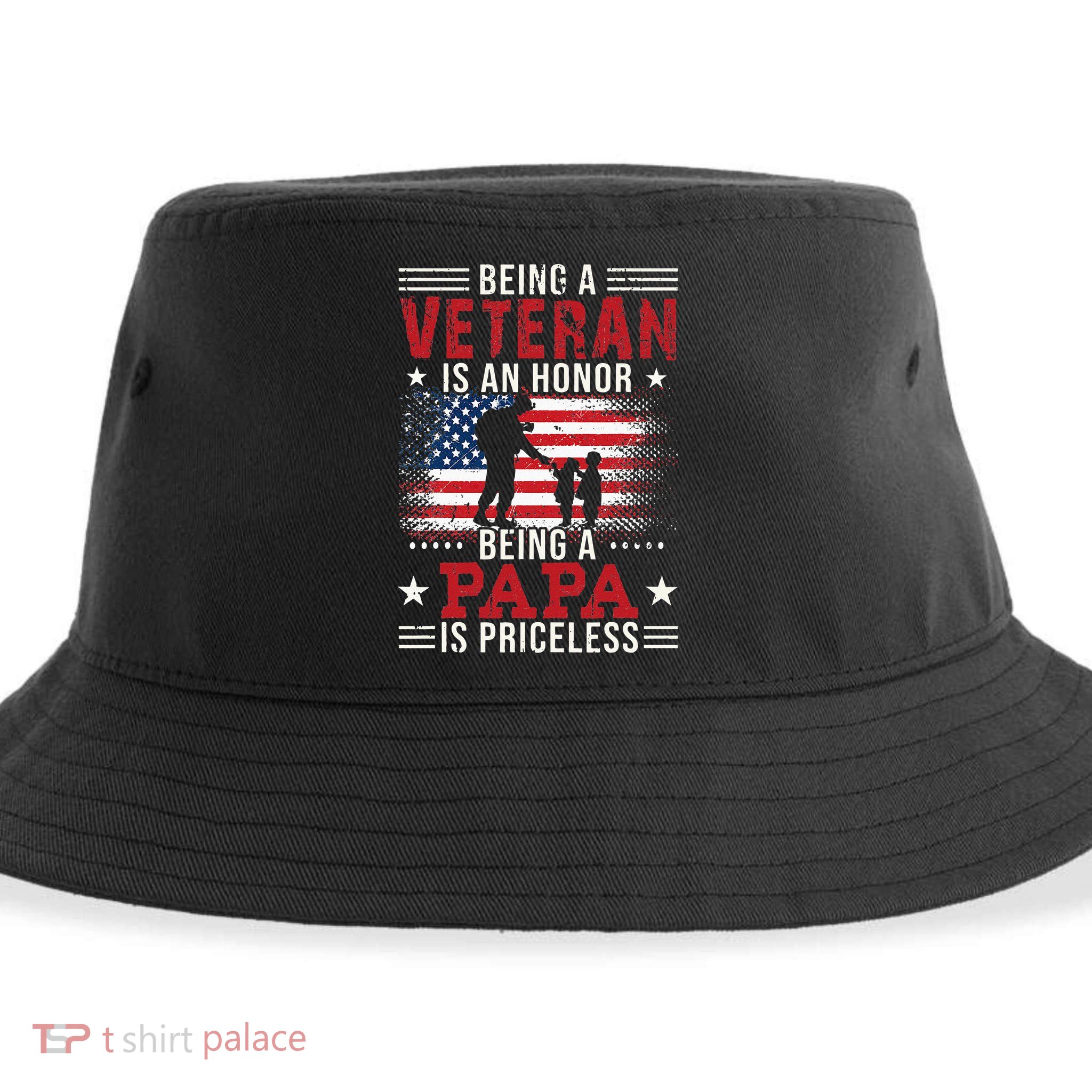 Being A Veteran Is An Honor Being Papa Is Priceless Sustainable Bucket Hat