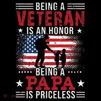 Being A Veteran Is An Honor Being Papa Is Priceless Drawstring Bag