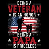 Being A Veteran Is An Honor Being Papa Is Priceless 16 in Basic Backpack