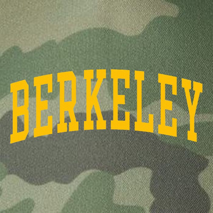 Berkeley Arched Varsity Text Yellow Berkeley Legacy Tie Dye Trucker Hat