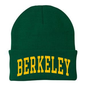 Berkeley Arched Varsity Text Yellow Berkeley Knit Cap Winter Beanie