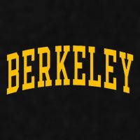 Berkeley Arched Varsity Text Yellow Berkeley Ladies PosiCharge Tri-Blend Wicking Tank