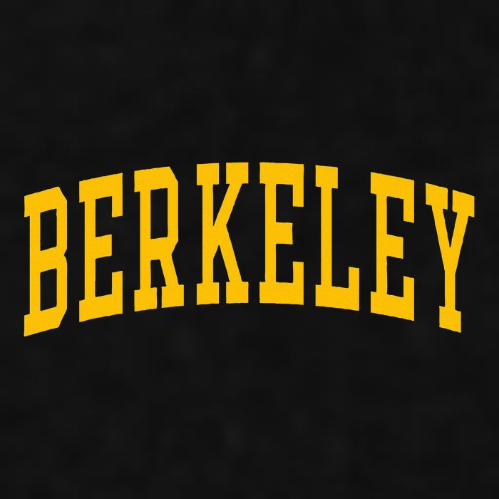 Berkeley Arched Varsity Text Yellow Berkeley Ladies PosiCharge Tri-Blend Wicking Tank