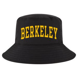 Berkeley Arched Varsity Text Yellow Berkeley Cool Comfort Performance Bucket Hat