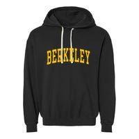 Berkeley Arched Varsity Text Yellow Berkeley Garment-Dyed Fleece Hoodie