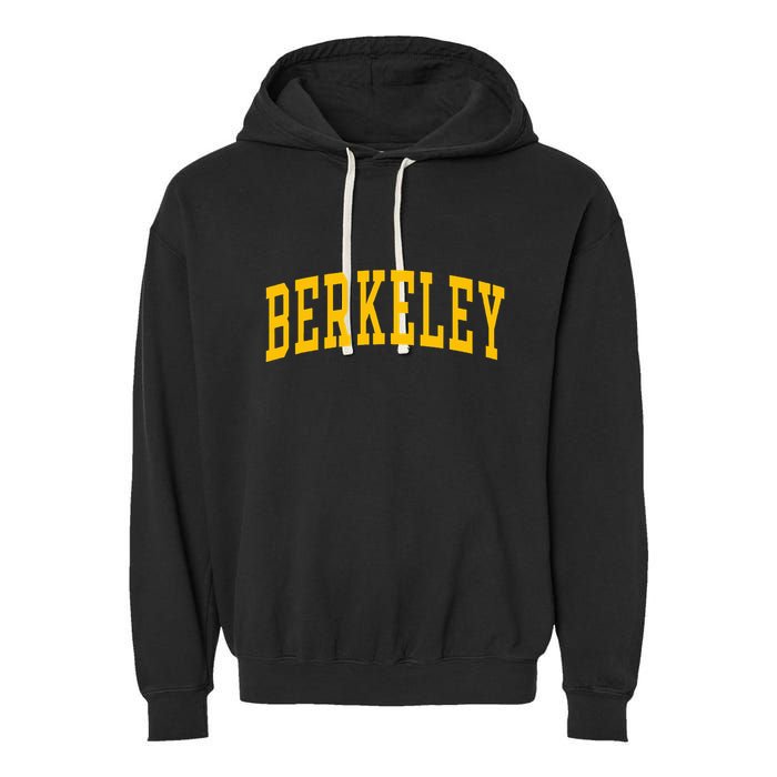 Berkeley Arched Varsity Text Yellow Berkeley Garment-Dyed Fleece Hoodie