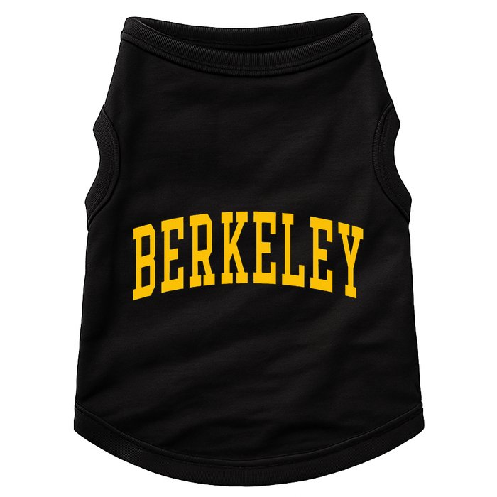 Berkeley Arched Varsity Text Yellow Berkeley Doggie Tank