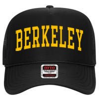 Berkeley Arched Varsity Text Yellow Berkeley High Crown Mesh Back Trucker Hat