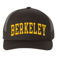 Berkeley Arched Varsity Text Yellow Berkeley Yupoong Adult 5-Panel Trucker Hat