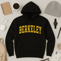 Berkeley Arched Varsity Text Yellow Berkeley Hoodie