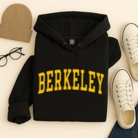 Berkeley Arched Varsity Text Yellow Berkeley Hoodie