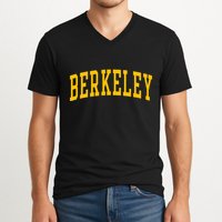 Berkeley Arched Varsity Text Yellow Berkeley V-Neck T-Shirt
