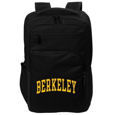 Berkeley Arched Varsity Text Yellow Berkeley Impact Tech Backpack