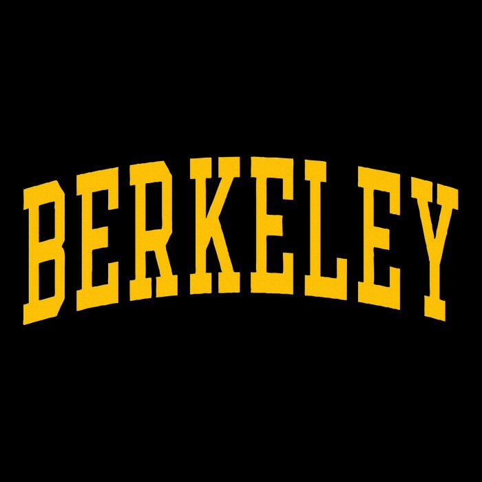 Berkeley Arched Varsity Text Yellow Berkeley 7-Panel Snapback Hat