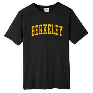 Berkeley Arched Varsity Text Yellow Berkeley Tall Fusion ChromaSoft Performance T-Shirt