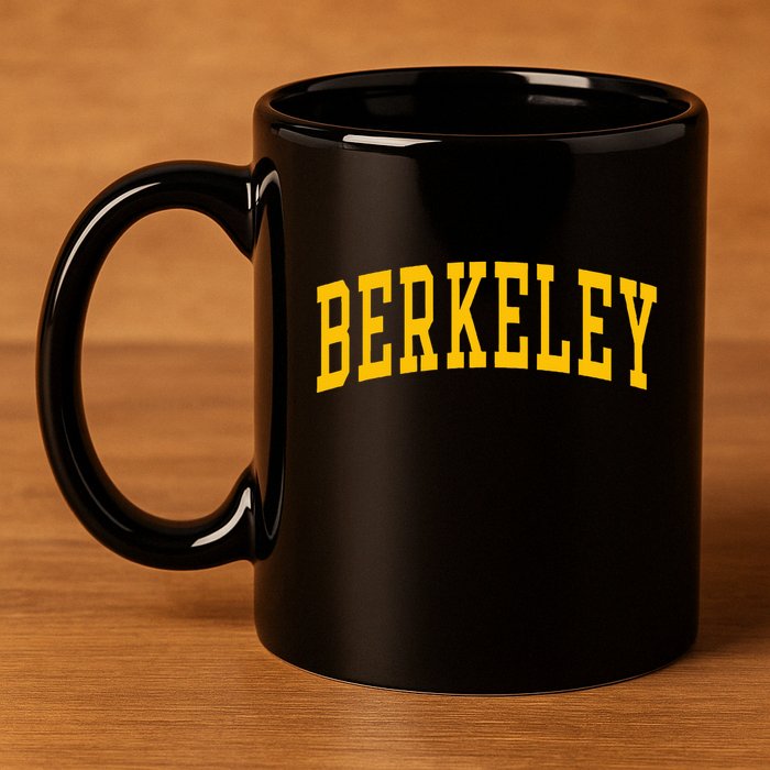 Berkeley Arched Varsity Text Yellow Berkeley 11oz C Handle Ceramic Mug