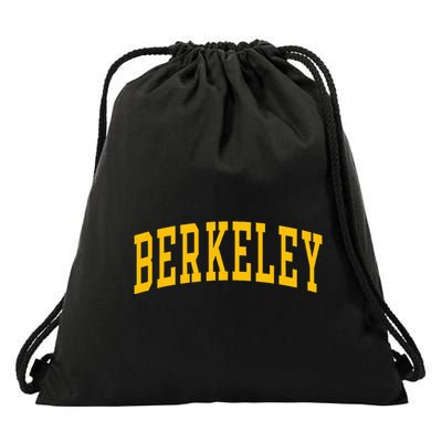 Berkeley Arched Varsity Text Yellow Berkeley Drawstring Bag