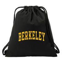 Berkeley Arched Varsity Text Yellow Berkeley Drawstring Bag