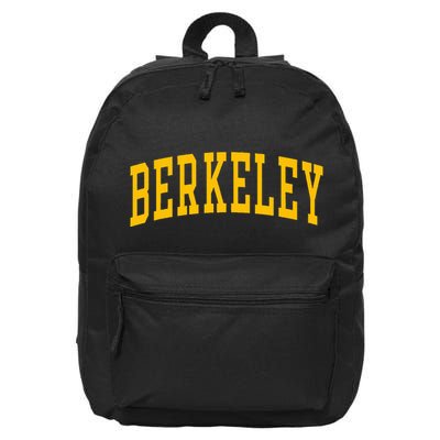 Berkeley Arched Varsity Text Yellow Berkeley 16 in Basic Backpack