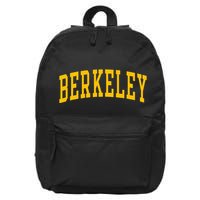 Berkeley Arched Varsity Text Yellow Berkeley 16 in Basic Backpack