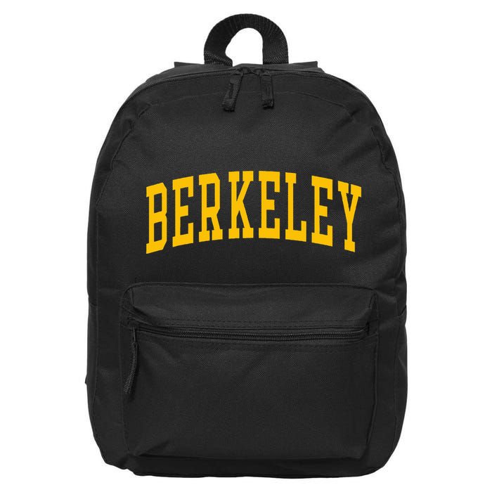 Berkeley Arched Varsity Text Yellow Berkeley 16 in Basic Backpack