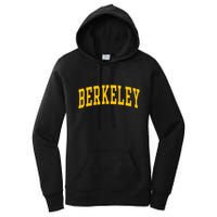 Berkeley Arched Varsity Text Yellow Berkeley Women's Pullover Hoodie