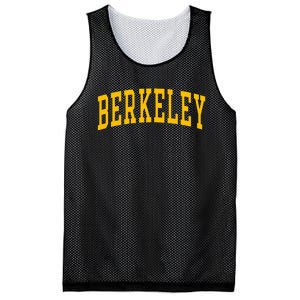 Berkeley Arched Varsity Text Yellow Berkeley Mesh Reversible Basketball Jersey Tank