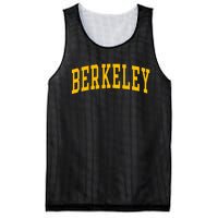 Berkeley Arched Varsity Text Yellow Berkeley Mesh Reversible Basketball Jersey Tank