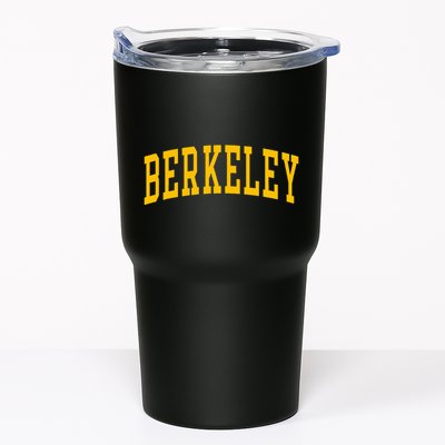 Berkeley Arched Varsity Text Yellow Berkeley Tumbler