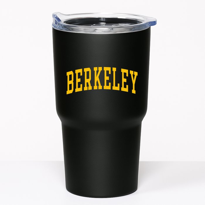 Berkeley Arched Varsity Text Yellow Berkeley Tumbler