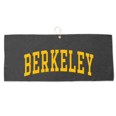 Berkeley Arched Varsity Text Yellow Berkeley Large Microfiber Waffle Golf Towel