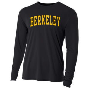 Berkeley Arched Varsity Text Yellow Berkeley Cooling Performance Long Sleeve Crew