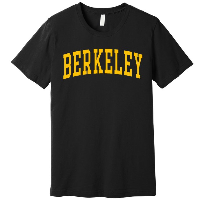 Berkeley Arched Varsity Text Yellow Berkeley Premium T-Shirt