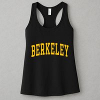 Berkeley Arched Varsity Text Yellow Berkeley Womens Tank Top