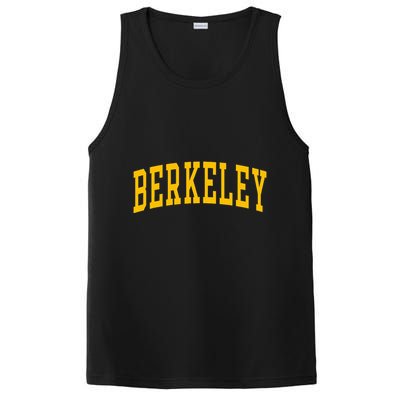 Berkeley Arched Varsity Text Yellow Berkeley PosiCharge Competitor Tank