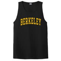 Berkeley Arched Varsity Text Yellow Berkeley PosiCharge Competitor Tank