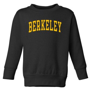 Berkeley Arched Varsity Text Yellow Berkeley Toddler Sweatshirt