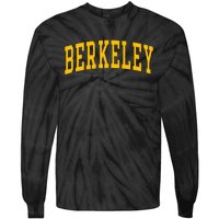 Berkeley Arched Varsity Text Yellow Berkeley Tie-Dye Long Sleeve Shirt