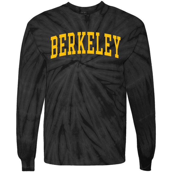 Berkeley Arched Varsity Text Yellow Berkeley Tie-Dye Long Sleeve Shirt