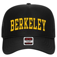 Berkeley Arched Varsity Text Yellow Berkeley Trucker Hat