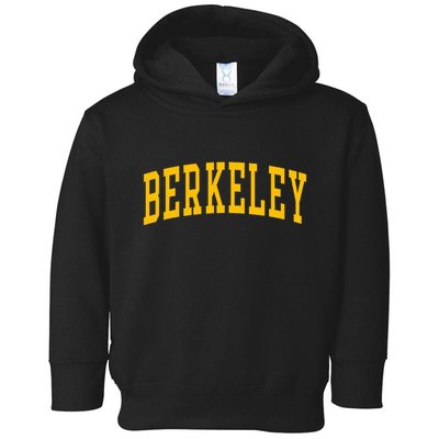 Berkeley Arched Varsity Text Yellow Berkeley Toddler Hoodie