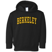 Berkeley Arched Varsity Text Yellow Berkeley Toddler Hoodie