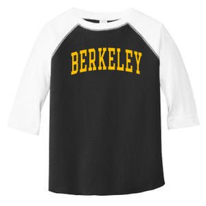 Berkeley Arched Varsity Text Yellow Berkeley Toddler Fine Jersey T-Shirt