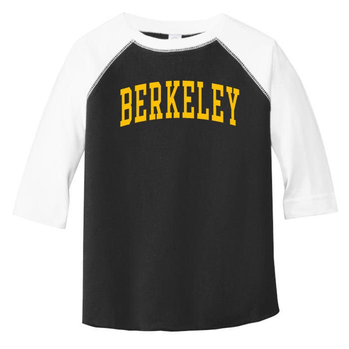 Berkeley Arched Varsity Text Yellow Berkeley Toddler Fine Jersey T-Shirt