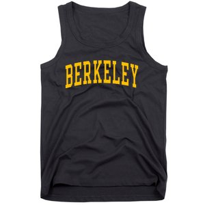 Berkeley Arched Varsity Text Yellow Berkeley Tank Top