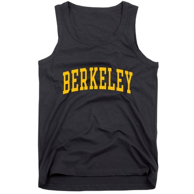 Berkeley Arched Varsity Text Yellow Berkeley Tank Top