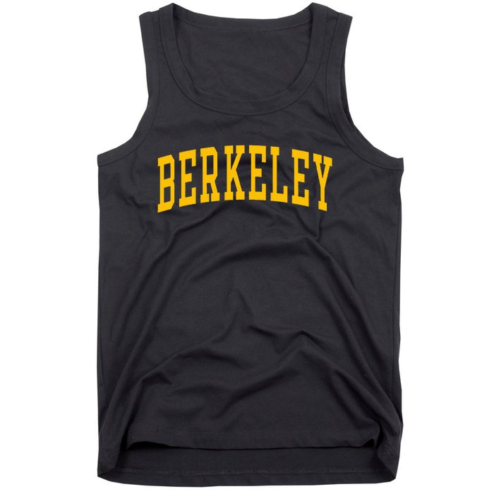 Berkeley Arched Varsity Text Yellow Berkeley Tank Top